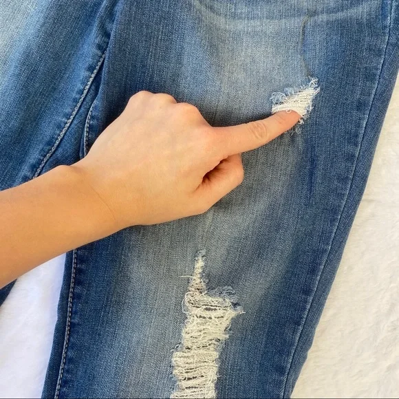 Catherine Malandrino Distressed Blue Skinny Jeans - Picture 4 of 8